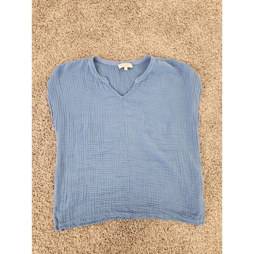 Michael Stars Naomi Split Neck Gauze Top |‎ Size XS